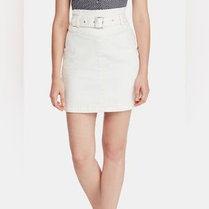 FREE PEOPLE LIVING IT UP TONAL WHITE BELTED PENCIL SKIRT SIZE 0